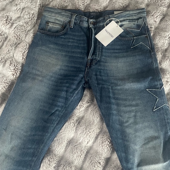Valentino Mens Slim-Fit Denim Jeans Blue Sz 32 - Picture 3 of 11